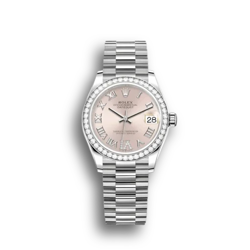 Replica Rolex Datejust 278384RBR 31mm Pink Dial set with diamonds