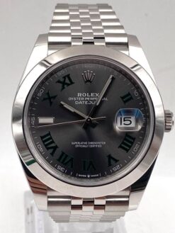 Rolex Super Clone Datejust 41mm Rhodium Dial 126300 “Wimbledon” Jubilee