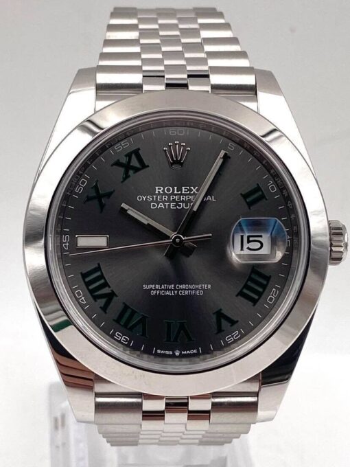 Rolex Super Clone Datejust 41mm Rhodium Dial 126300 “Wimbledon” Jubilee