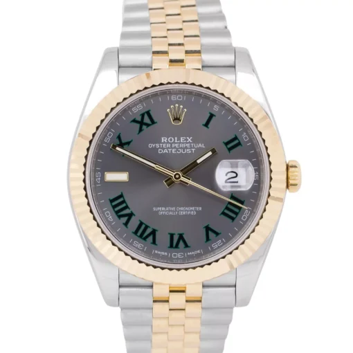 Rolex Super Clone Datejust 41mm Rhodium Dial 126333 “Wimbledon” Flutted / Jubilee