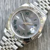 Rolex Super Clone Datejust 41mm Rhodium Dial 126334 “Wimbledon” Flutted / Jubilee