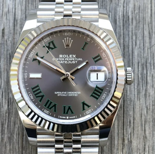 Clone Rolex Datejust 41mm Rhodium Dial 126334 “Wimbledon” Flutted / Jubilee
