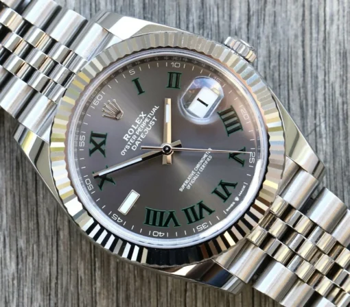 Fake Rolex Datejust 41mm Rhodium Dial 126334 “Wimbledon” Flutted / Jubilee