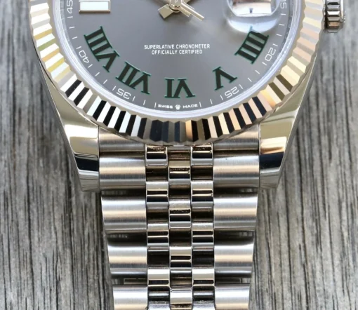 Rolex Replica Datejust 41mm Rhodium Dial 126334 “Wimbledon” Flutted / Jubilee