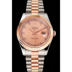Rolex Super Clone Datejust 41mm Rose-Gold Dial REP016816
