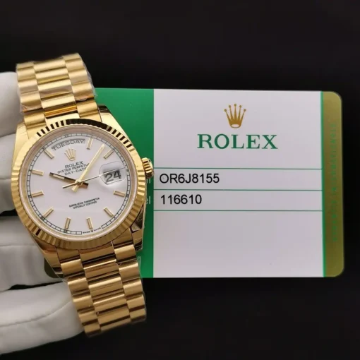 Rolex Clone Watches Day-Date 116610 36mm White Dial