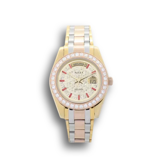 Replica Rolex Day-Date 118346 36mm Yellow Gold Dial with diamonds