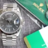 Replica Rolex Day-Date 126331 Stripe Dark Rhodium Dial Face Detail