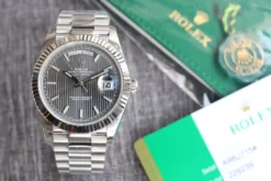 Rolex Super Clone Day-Date 126331 Stripe Dark Rhodium Dial