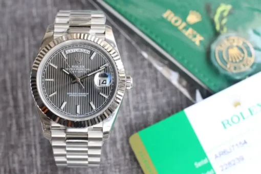 Rolex Super Clone Day-Date 126331 Stripe Dark Rhodium Dial