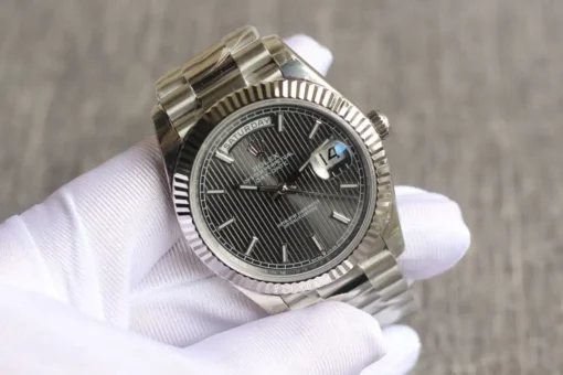 Rolex Replica Day-Date 126331 Stripe Dark Rhodium Dial