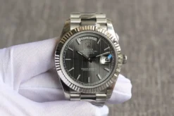 Super Clone Rolex Day-Date 126331 Stripe Dark Rhodium Dial
