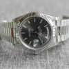 Replica Rolex Day-Date 126331 Stripe Dark Rhodium Dial Perspective View