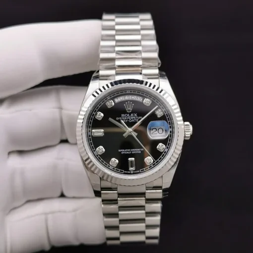 Fake Rolex Day-Date 128238 36mm Black Dial