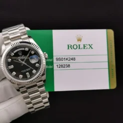 Rolex Clone Watches Day-Date 128238 36mm Black Dial