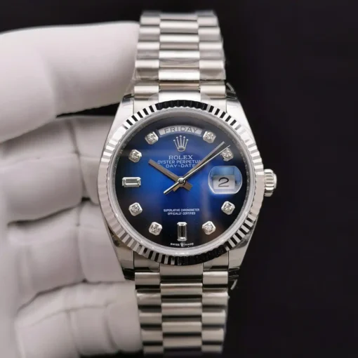 Fake Rolex Day-Date 128238 36mm Blue Ombre Dial