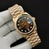 Replica Rolex Day-Date 128238 36mm Brown Ombre Dial Face Detail