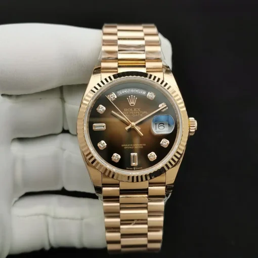 Fake Rolex Day-Date 128238 36mm Brown Ombre Dial