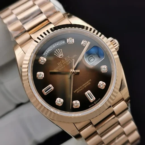 Super Clone Rolex Day-Date 128238 36mm Brown Ombre Dial