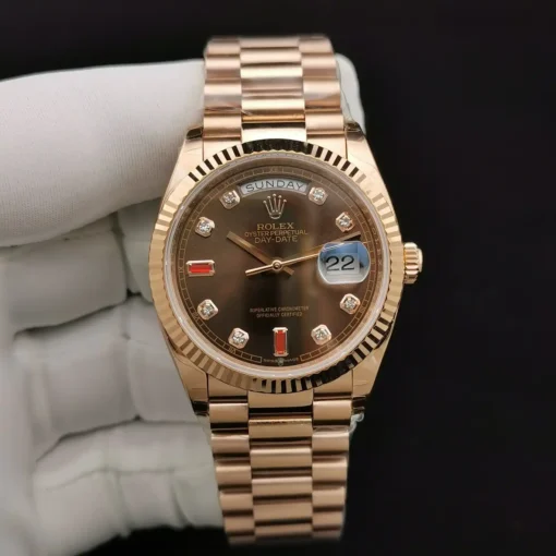 Fake Rolex Day-Date 128238 36mm Chocolate Dial