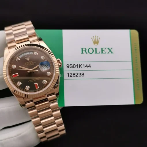 Rolex Clone Watches Day-Date 128238 36mm Chocolate Dial