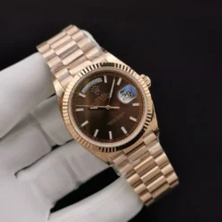 Rolex Super Clone Day-Date 128238 36mm Chocolate Dial Rose Gold