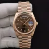 Fake Rolex Day-Date 128238 36mm Chocolate Dial Rose Gold