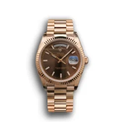 Replica Rolex Day-Date 128238 36mm Chocolate Dial Rose Gold