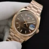 Rolex Replica Day-Date 128238 36mm Chocolate Dial Rose Gold