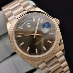 Super Clone Rolex Day-Date 128238 36mm Chocolate Dial Rose Gold