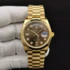Fake Rolex Day-Date 128238 36mm Chocolate Dial Yellow Gold