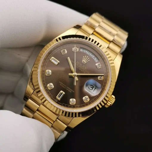 Rolex Replica Day-Date 128238 36mm Chocolate Dial Yellow Gold