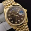 Super Clone Rolex Day-Date 128238 36mm Chocolate Dial Yellow Gold