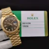 Rolex Clone Watches Day-Date 128238 36mm Chocolate Dial Yellow Gold