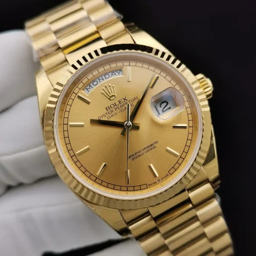 Super Clone Rolex Day-Date 128238 36mm Gold Dial