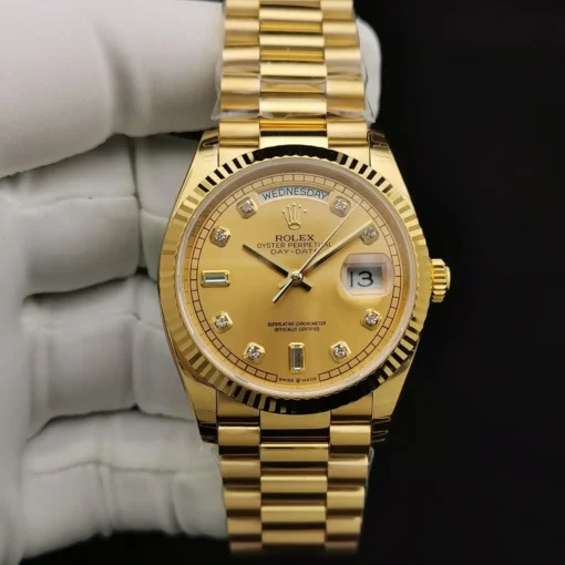 Fake Rolex Day-Date 128238 36mm Gold Dial Yellow Gold