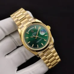 Rolex Super Clone Day-Date 128238 36mm Green Dial Yellow Gold
