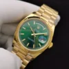 Rolex Replica Day-Date 128238 36mm Green Dial Yellow Gold