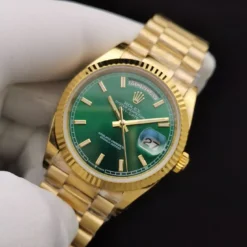 Rolex Replica Day-Date 128238 36mm Green Dial Yellow Gold