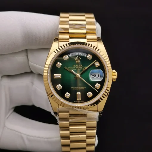 Fake Rolex Day-Date 128238 36mm Green Ombre Dial