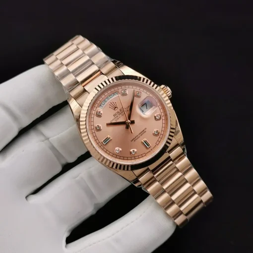 Rolex Super Clone Day-Date 128238 36mm Rose Gold Dial