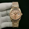 Replica Rolex Day-Date 128238 36mm Rose Gold Dial Close-Up Focus