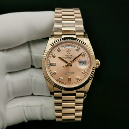 Fake Rolex Day-Date 128238 36mm Rose Gold Dial