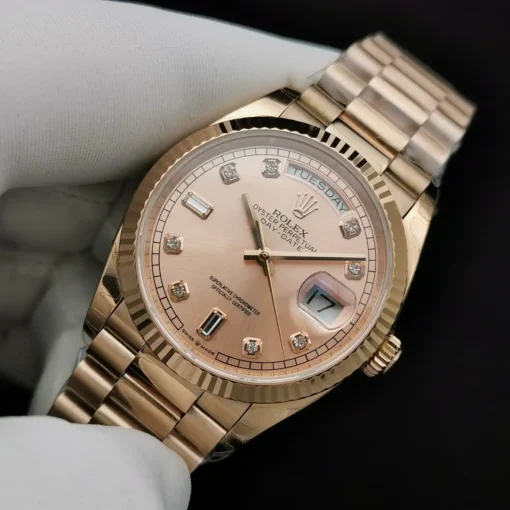 Rolex Replica Day-Date 128238 36mm Rose Gold Dial