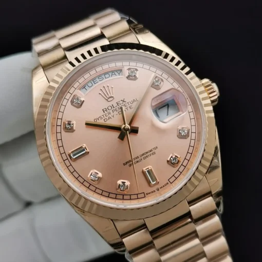 Super Clone Rolex Day-Date 128238 36mm Rose Gold Dial