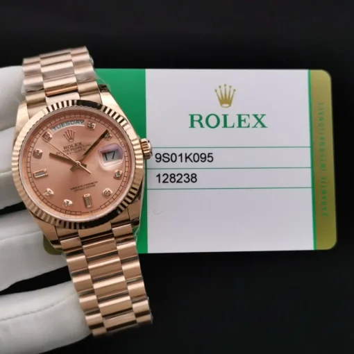 Rolex Clone Watches Day-Date 128238 36mm Rose Gold Dial