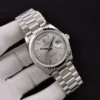 Rolex Super Clone Day-Date 128238 36mm Silver Dial