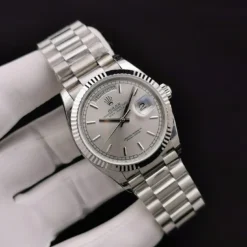 Rolex Super Clone Day-Date 128238 36mm Silver Dial