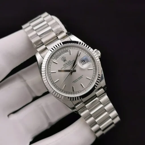 Rolex Super Clone Day-Date 128238 36mm Silver Dial