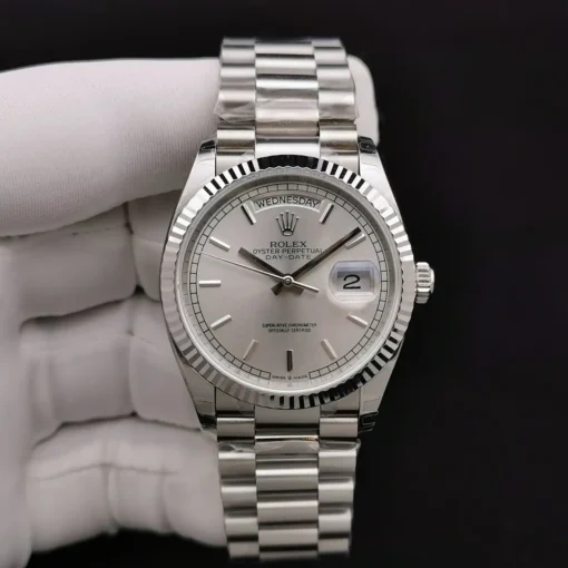 Fake Rolex Day-Date 128238 36mm Silver Dial
